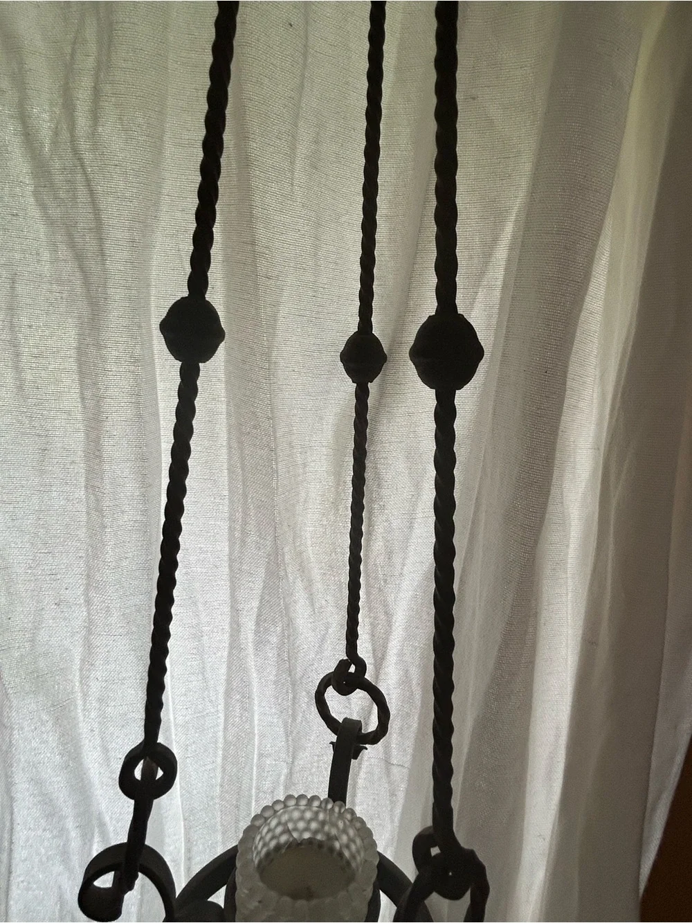 Vintage cast Iron Hanging Candle Holder - Black